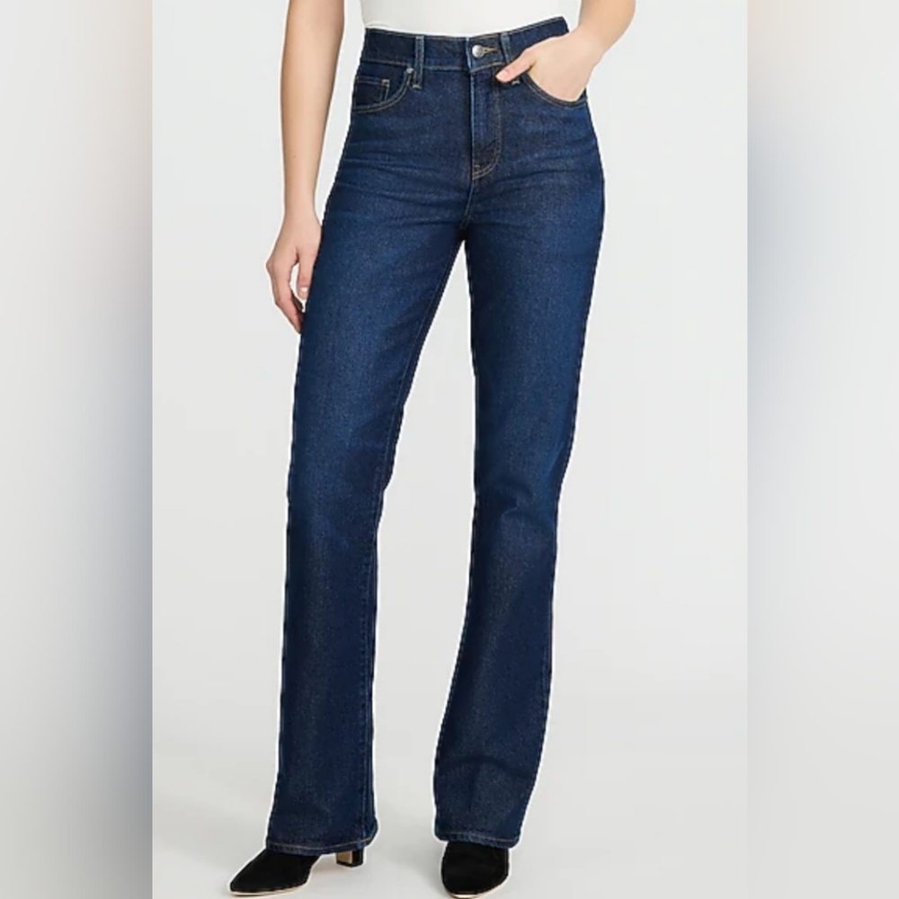 Express Dark Blue Boot Cut High Waist Women's Jeans C48